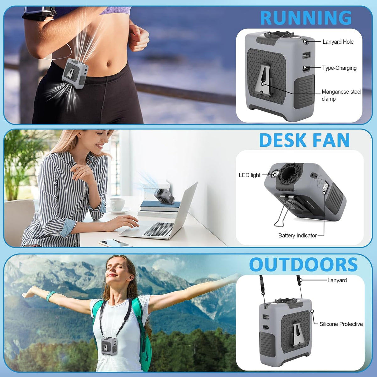 FANSYJKJ Portable Waist Fan Personal Fan