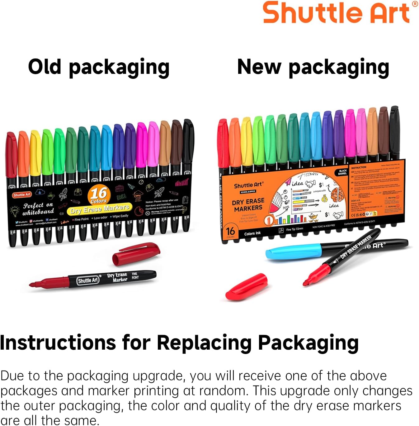Shuttle Art Magnetic Whiteboard Markers, 20 Pieces Fine Tip and Eraser, Dry Erase Whiteboard Markers, for Writing on Whiteboards, Weekly Planner, Glass for School Office Home