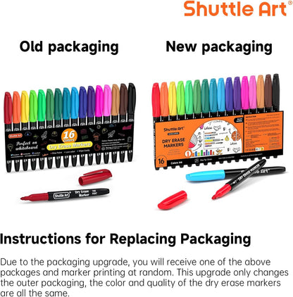 Shuttle Art Magnetic Whiteboard Markers, 20 Pieces Fine Tip and Eraser, Dry Erase Whiteboard Markers, for Writing on Whiteboards, Weekly Planner, Glass for School Office Home