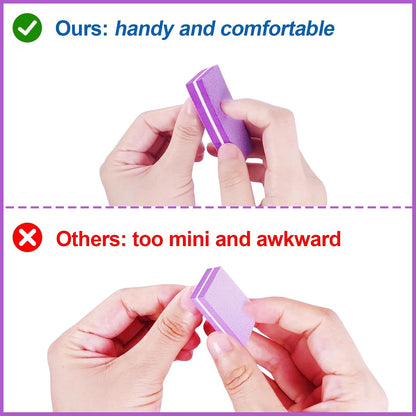 Pink Professional Nail Buffer Set - 30 Pcs, Acrylic & Natural Nails, 100/180 Grit Buffer Blocks