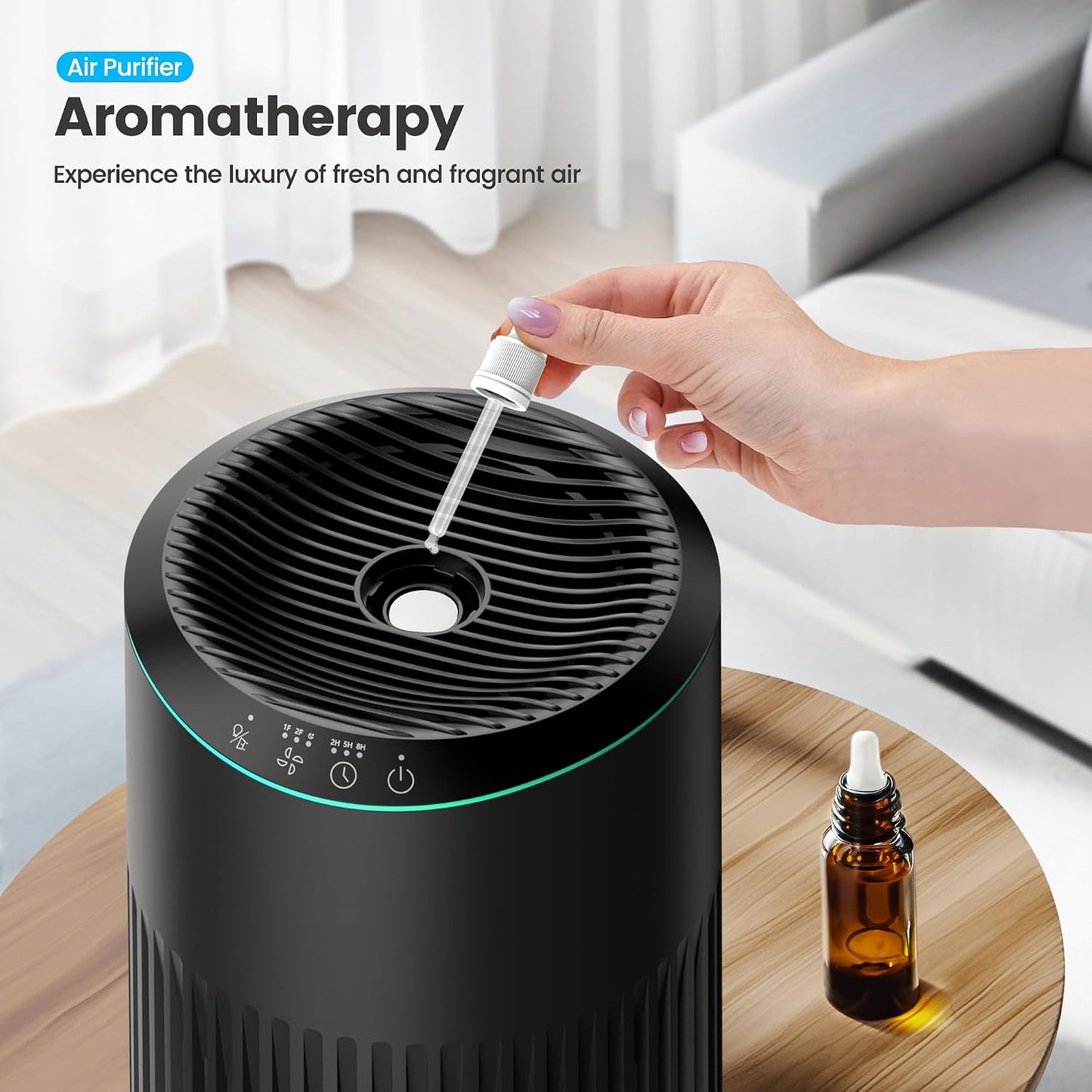 Air Purifiers for Bedroom Home for Smoke Pet Dander Odors 2 Pack Ivory