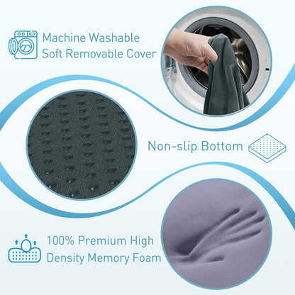 BlissTrends Seat Cushion with Velvet Cover, Thick Memory Foam Cushions for Office Chair, Car Seat, Airplane, Relieving Pressure Tailbone Sciatica Back Pain for Long Sitting, Car Drivers 4.7in Black