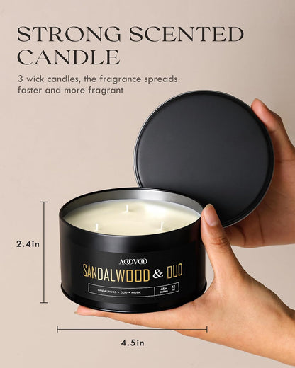 AOOVOO Coconut Vanilla Candles - 9 oz Scented Candles, Aromatherapy Candle, Soy Candle for Home Scented