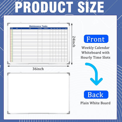 Lincia Double Sided Magnetic Maintenance Task Whiteboard Large Dry Erase 36 x 24 Inch Erasable Task Planner White Board for Wall Employee Assignment Tracker for Office Managing and Tracking Tasks