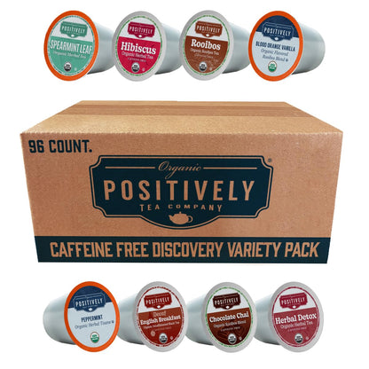 Positively Tea, Organic Caffeine-Free Tea Pod Discovery Pack, 96 Pods