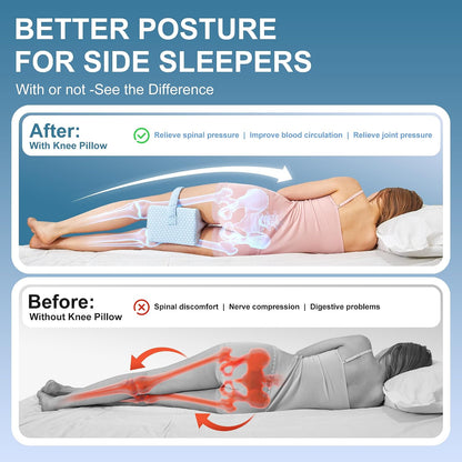 UJPFEO Knee Pillow for Side Sleepers, Leg Pillow for Sciatica, Back, HIPS, Knees, Joints Pain Relief,Pillows for Between Legs While Sleeping Spine Alignment Support & Relieves Pressure