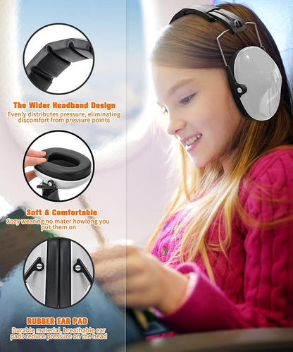 ZOHAN 032 Kids Noise Canceling Headphones - 25dB NRR Kids Ear Protection Earmuffs for School, Monster Jam, Fireworks, Travel, Air Show, Concert, Autism - Pink