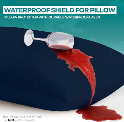 Utopia Bedding Premium 100% Waterproof Pillow Protectors with Zipper Standard Size (Set of 4), Bed Bug and Dust Mite Proof Zippered Pillow Covers, Pillow Encasement Cases, Gray