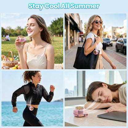 Portable Silent Mini Bladeless Fan Clip On, Adjustable 5 Speeds 360° Rotatable Clip on Fan for Shirt & Waist, USB Rechargeable Small Whirlwind Fans, For Outdoor & Travel & Office (White)