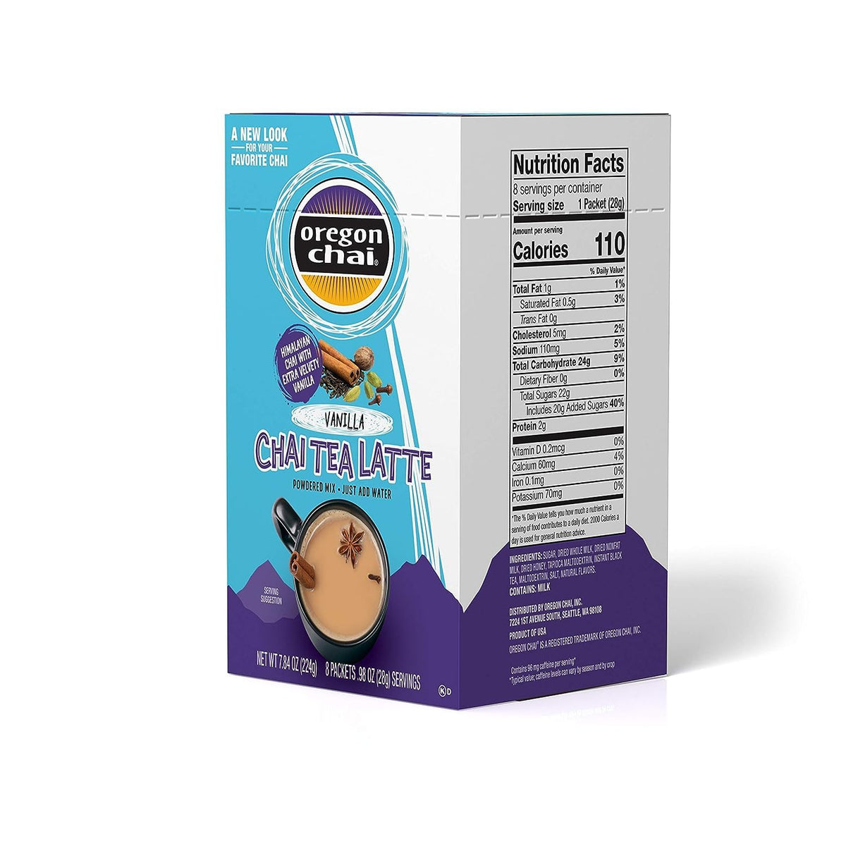Oregon Chai Original Dry Chai Latte Mix, 8 Count (Pack of 6)