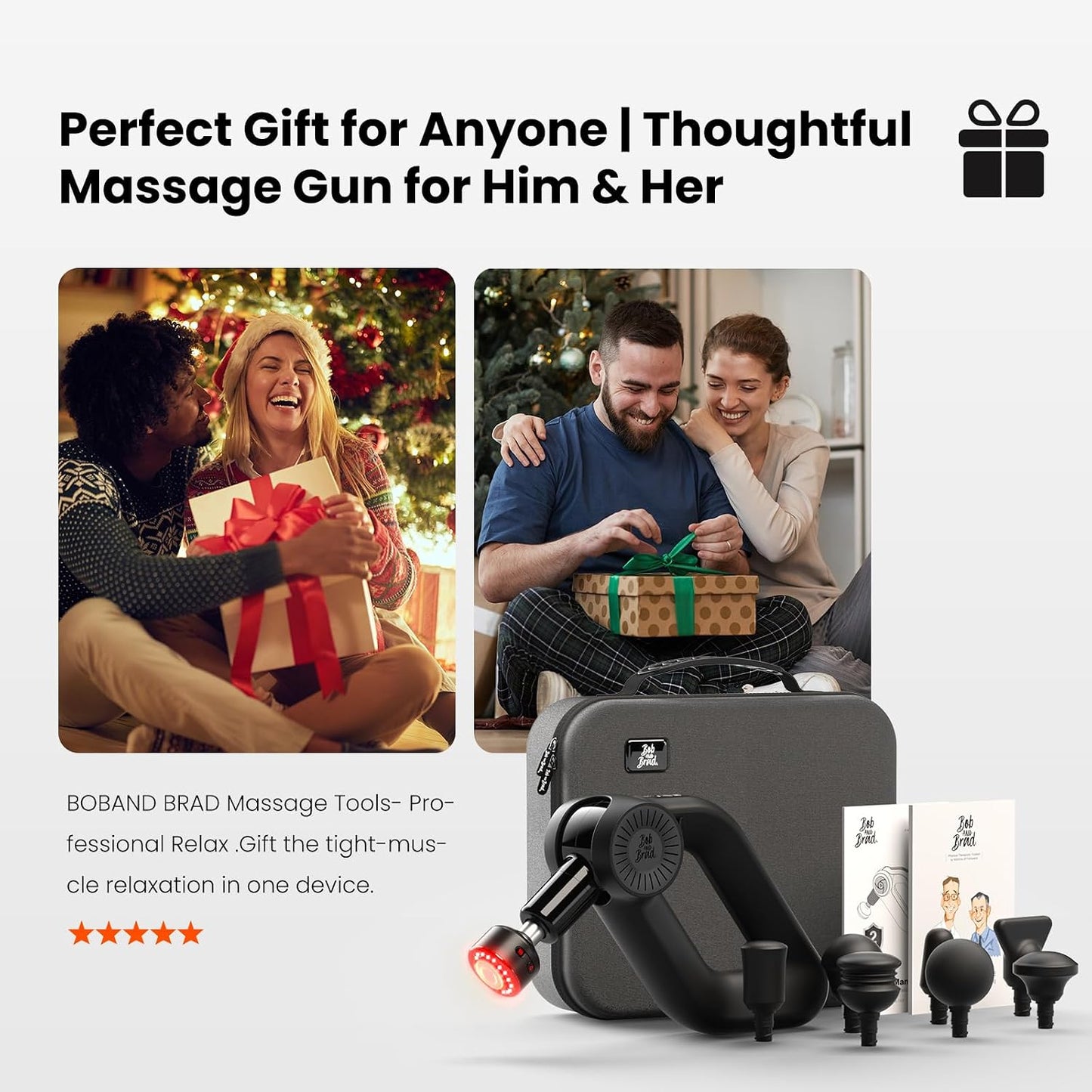 BOB AND BRAD D6 Pro Plus Massage Gun with Heat, Deep Tissue Percussion with 16mm Amplitude, Professional Muscle Massager Gun for Athletes, Quiet Electric Handheld Massager