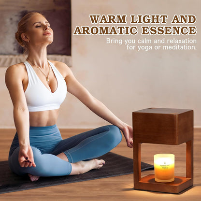 Modern Candle Warmer Lamp with Timer, Dimmable Candle Lamp Warmer, Mothers Day Birthday Gifts for Women Men, Black Candle Warmer, Adjustable Candle Light Warmer, Cozy Living Room Bedroom Home Decor