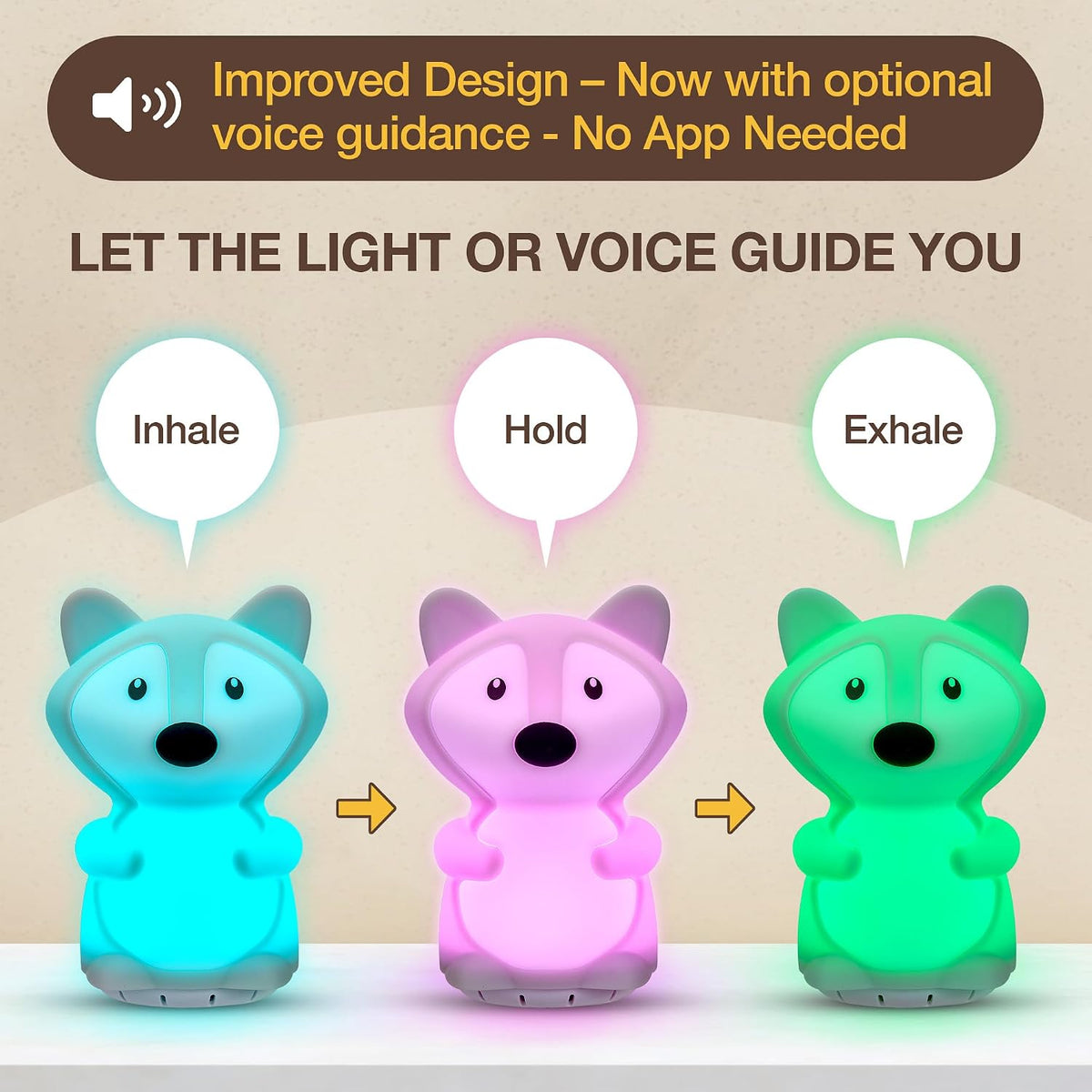 Speaking Breathing Lamp, Guided Meditation & Breathing Light, Kids & Adults