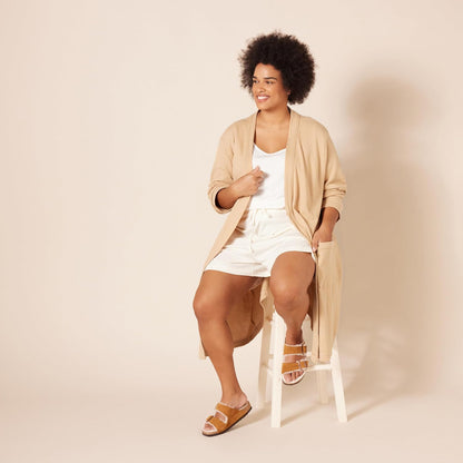 Amazon Essentials Women's Lightweight Cotton Waffle Mid-Length Bathrobe (Available in Plus Size)