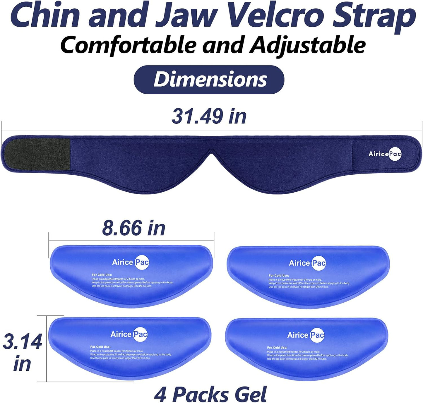 AiricePac Ice Pack for Back Pain Relief, Reusable Gel Lower Back Wrap, Cold Compress Therapy for Waist Lumbar Injuries, Sciatic Nerve, Herniated or Degenerative Disc, Coccyx, Tailbone Pain Blue