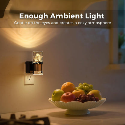 L LOHAS LED Night Light, Dimmable Night Lights Plug into Wall, Automatic Night Lights Plug in with Auto Light Sensor,Adjustable Brightness Amber LED Night Light, for Bedroom Hallway Home Decor