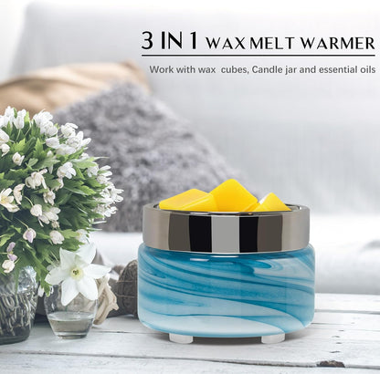 EQUSUPRO Wax Melt Warmer for Scented Wax Melts 3-in-1 Electric Ceramic Candle Wax Warmer Burner Fragrance Wax Melter for Home Office Bedroom Gift & Decor (Leaf)