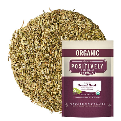 Positively Botanicals, Organic Fennel Seeds, Loose Leaf, 4 Ounce