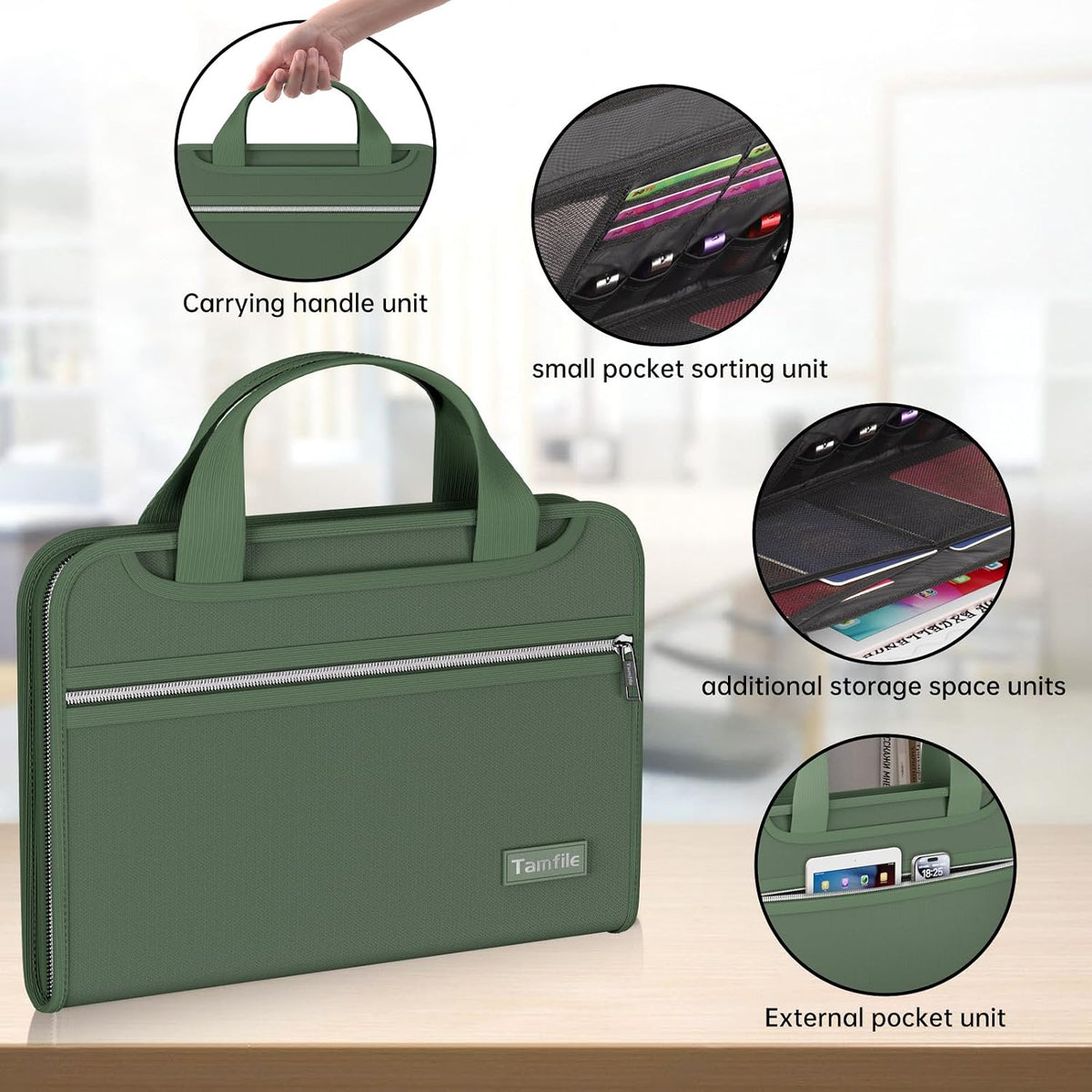Tamfile Fireproof Accordion File Organizer, Expanding File Folder