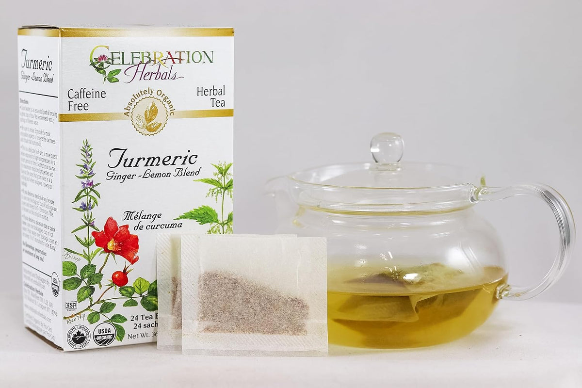 Celebration Herbals Organic Turmeric Ginger Lemon Blend, 24 Bags