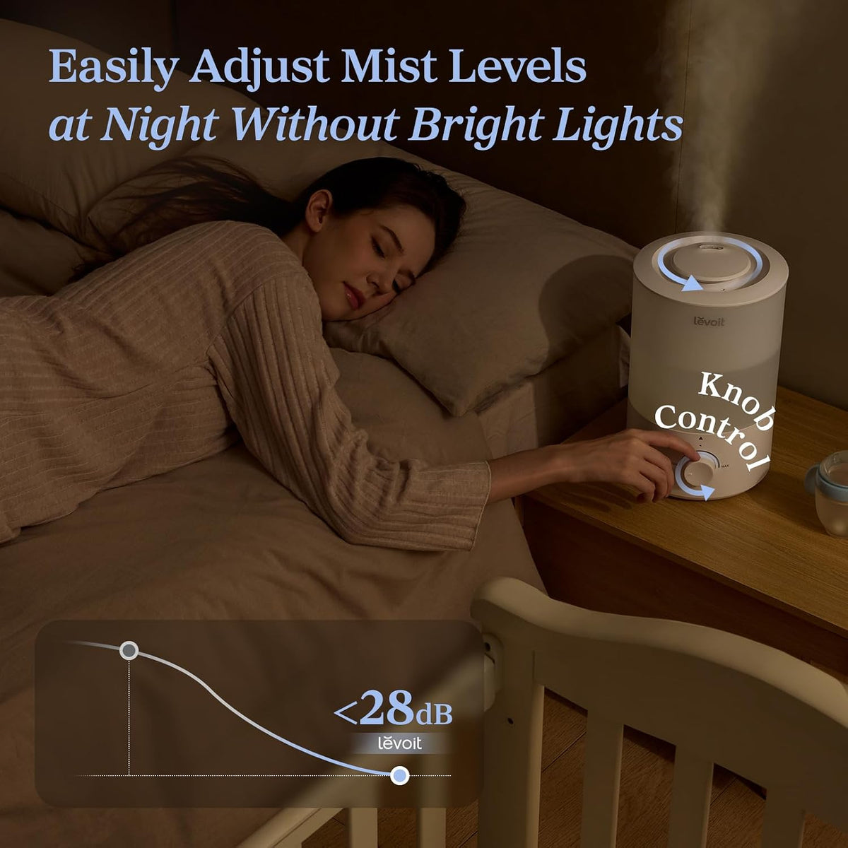 Levoit Humidifiers for Bedroom, Smart Warm and Cool Mist, Symptom Relief
