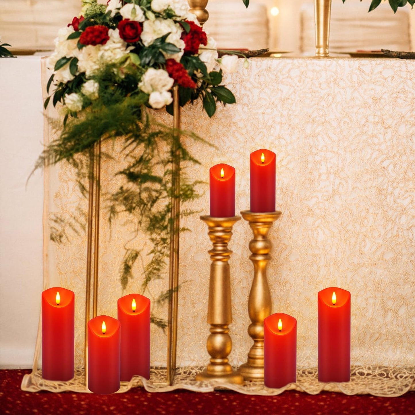 24 Pcs LED Flameless Candles with Remote, 3D Flickering Flame & LED String Lights, Acrylic Clear Cylinder, Timer Function, Romantic Ambience for Home Decor, Party, Wedding (Ivory).