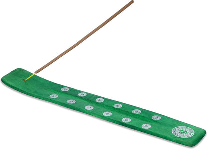 Bless-International Traditional-Handmade-Burner Wooden-Incense-Stick-Holder Ash-Catcher-Stand for-Aromatherapy-Meditation-Yoga (Incense Holder 10 inch(2 pcs))