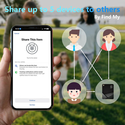 SEINXON Wallet Tracker (iOS Only) IP68 Thin Item Finder Card Luggage Located Bluetooth Works with Apple Find My APP & Network - Wireless Charger (Slim)