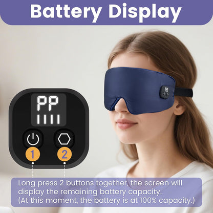 Heated Eye Mask for Dry Eyes, Cordless Warm Eye Compress with 4 Heat & time Levels, Eye Heating pad for Blepharitis, Styes, Travel, Improved Sleep, Gift (Navy Blue)