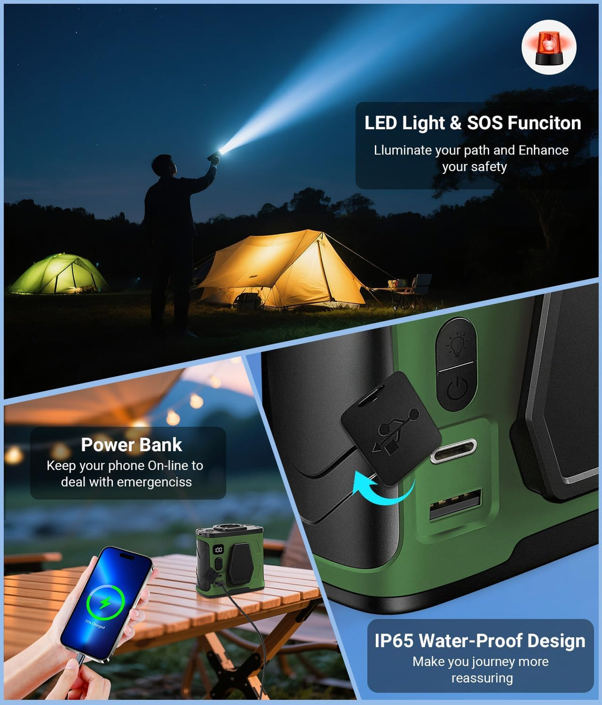 20000RPM Wearable Waist Clip Fan, 10000mAh 40H Long Lasting Brushless Motor, Hands-Free Cooling Fan For Jobsite Camping