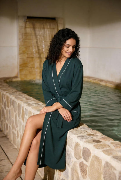HEARTNICE Womens Cotton Robe, Soft Lightweight Long Knit Bathrobe