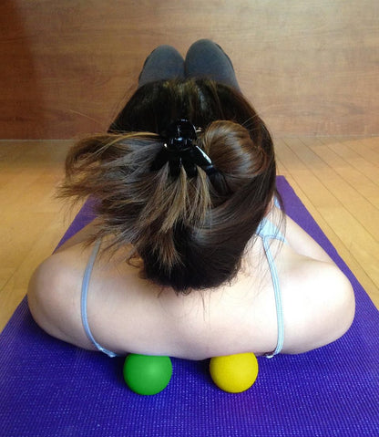 Kieba Massage Lacrosse Balls for Myofascial Release, Trigger Point Therapy, Muscle Knots, and Yoga Therapy. Set of 2 Firm Balls (Pink and Purple)