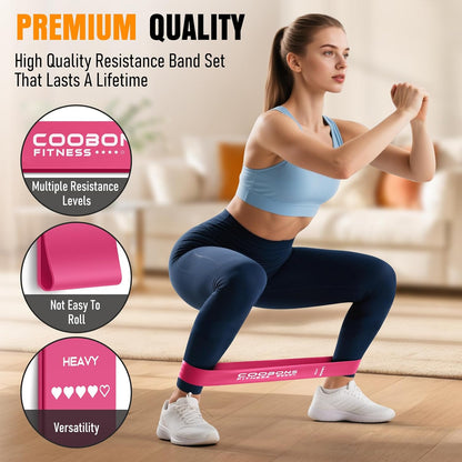 Resistance Bands for Working Out, Exercise Bands Resistance Bands Set with 5 Resistance Levels, Latex Loop Bands for Women Men, Workout Bands for Legs, Glutes, Strength Training, Yoga, Home Gym