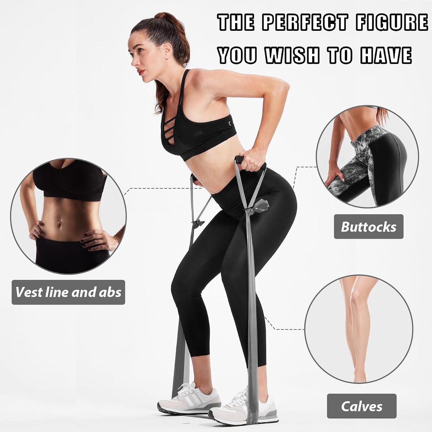 Resistance Bands for Physical Therapy, Bands for Working Out, Latex Free Elastic and Exercise Bands Set for Stretching, Suitable for Rehab, Yoga, Pilates, Gym, Home Exercise
