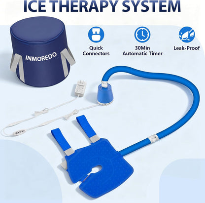 Cold Therapy Machine, Programable Ice Therapy Machine, for Knee Replacement, Post-Surgery Recovery, ACL for Sports Injuries, Sprains, Reduce Swelling, Knee Pad