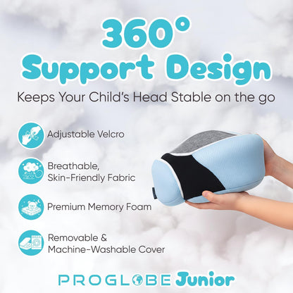Proglobe Travel Neck Pillow for Airplanes, Long Haul Flight Kit, Grey