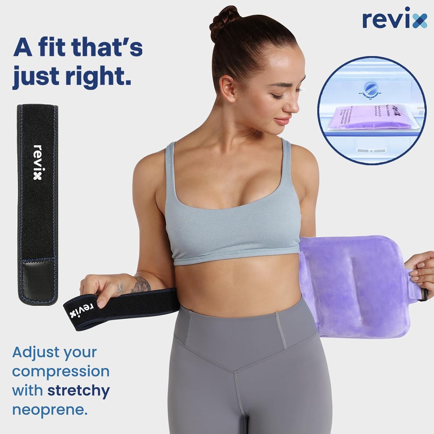 REVIX Ice Pack for Injuries Reusable Gel for Lower Back, Cold Packs for Back Shoulder, Elbow, Hip, Leg, Wrap Around Entire Knee, Soft Cold Compress,16 × 9" Navy