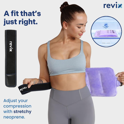 REVIX Ice Pack for Injuries Reusable Gel for Lower Back, Cold Packs for Back Shoulder, Elbow, Hip, Leg, Wrap Around Entire Knee, Soft Cold Compress,16 × 9" Navy