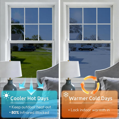 rabbitgoo Window Tint for Home with Tools, Black Silver, 17.5" x 78.7"