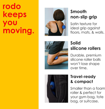 Rodo 2-in-1 Soft Peanut & Lacrosse Ball Roller | Deep Tissue Massage Tool for Fascia, Plantar Fasciitis, Hips & Back | Mobility & Recovery Roller | Compact, Travel-Friendly, Pilates & Therapy Ready