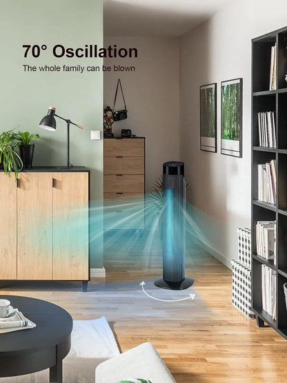 Uthfy Tower Fan with Remote, Portable 120° Oscillating Standing Fan, 3 Speeds & 3 Modes, 7.5H Timer, Fans That Blow Cold Air for Bedroom, Living Room, Office, Black