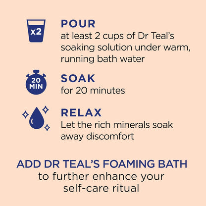 Dr Teal's Epsom Salt Magnesium Soak, Pre & Post Workout with Menthol & Essential Oils, 3 lbs
