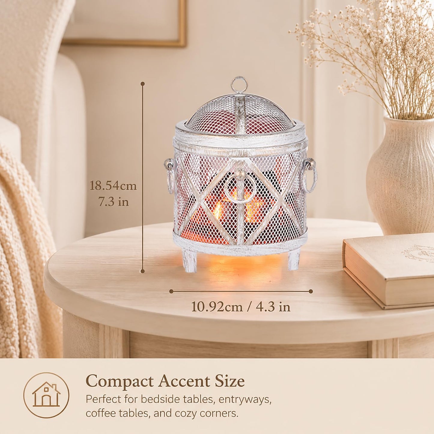Dicimi Wax Melt Warmer,4-in-1 Electric Wax Melter,Oil Burner,Fireplace Wax Warmers, for Home Office Bedroom Aromatherapy Present and Decorations (Bronze, Fireplace Stove)