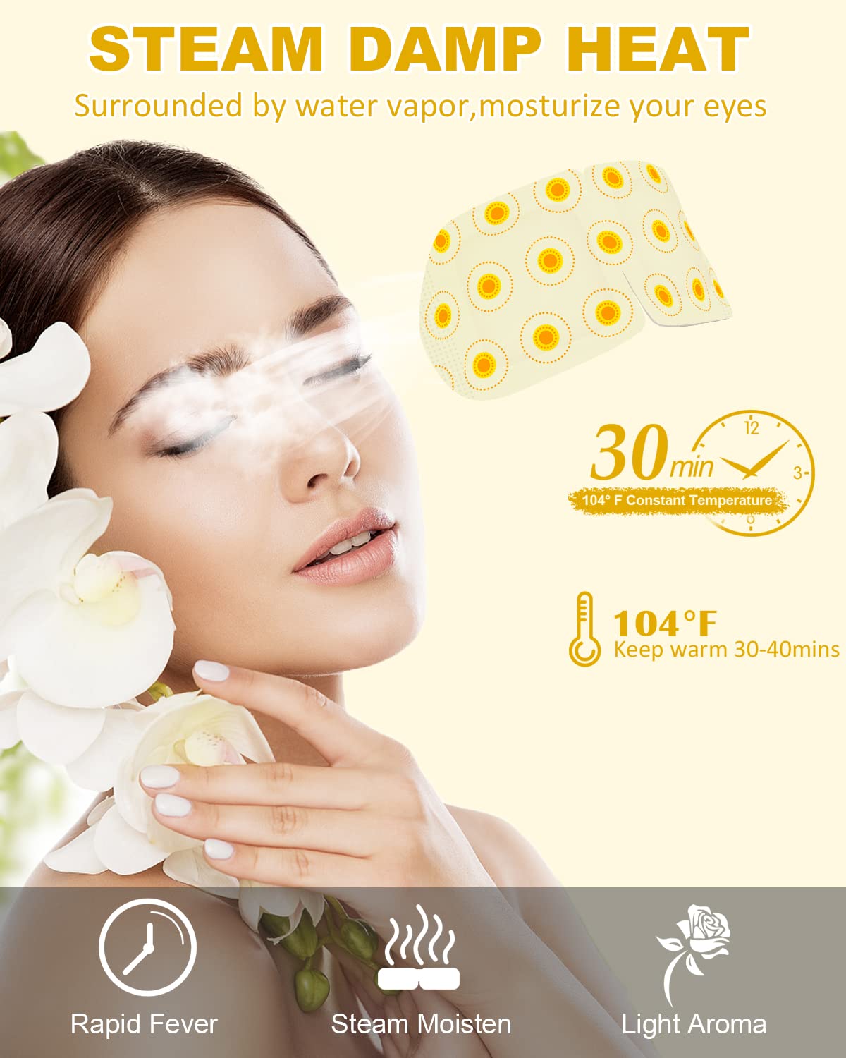 16 Packs Steam Eye Mask,Warm Eye Compress for Dry Eyes Sleep Mask,Hot Auto Heated Eye Masks Relaxing Items for Women Moist Heat for Eyes Soothing Eye Fatigue,Disposable EyeMask for SPA Essentials