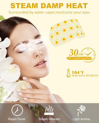16 Packs Steam Eye Mask,Warm Eye Compress for Dry Eyes Sleep Mask,Hot Auto Heated Eye Masks Relaxing Items for Women Moist Heat for Eyes Soothing Eye Fatigue,Disposable EyeMask for SPA Essentials
