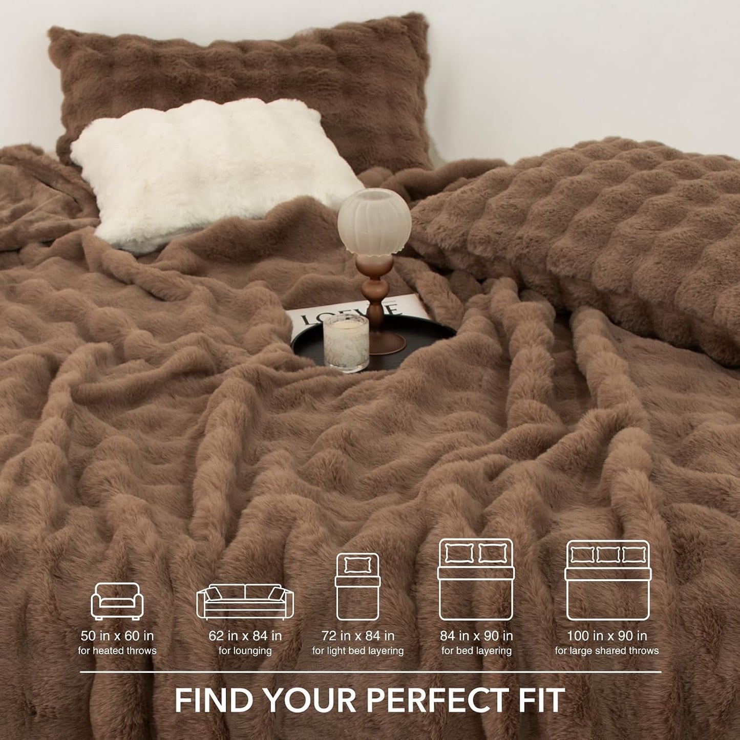 Heated Blanket Throw 50" x 60" - Soft Flannel Sherpa Electric Blanket Throw with 5 Heating Levels & 4 Hours Auto Off, Machine Washable, Ideal Gift for Grandma (Purple)