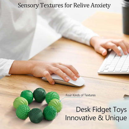 luckdoor Silicone Magnetic Balls Fidget Toys for Adults & Teens,4PCS Stress Relief Sensory Toys for Autism ADHD Anxiety,Fun Textures Gadgets,Office Desk Toy,Stocking Stuffers for Men Women Teen Gifts