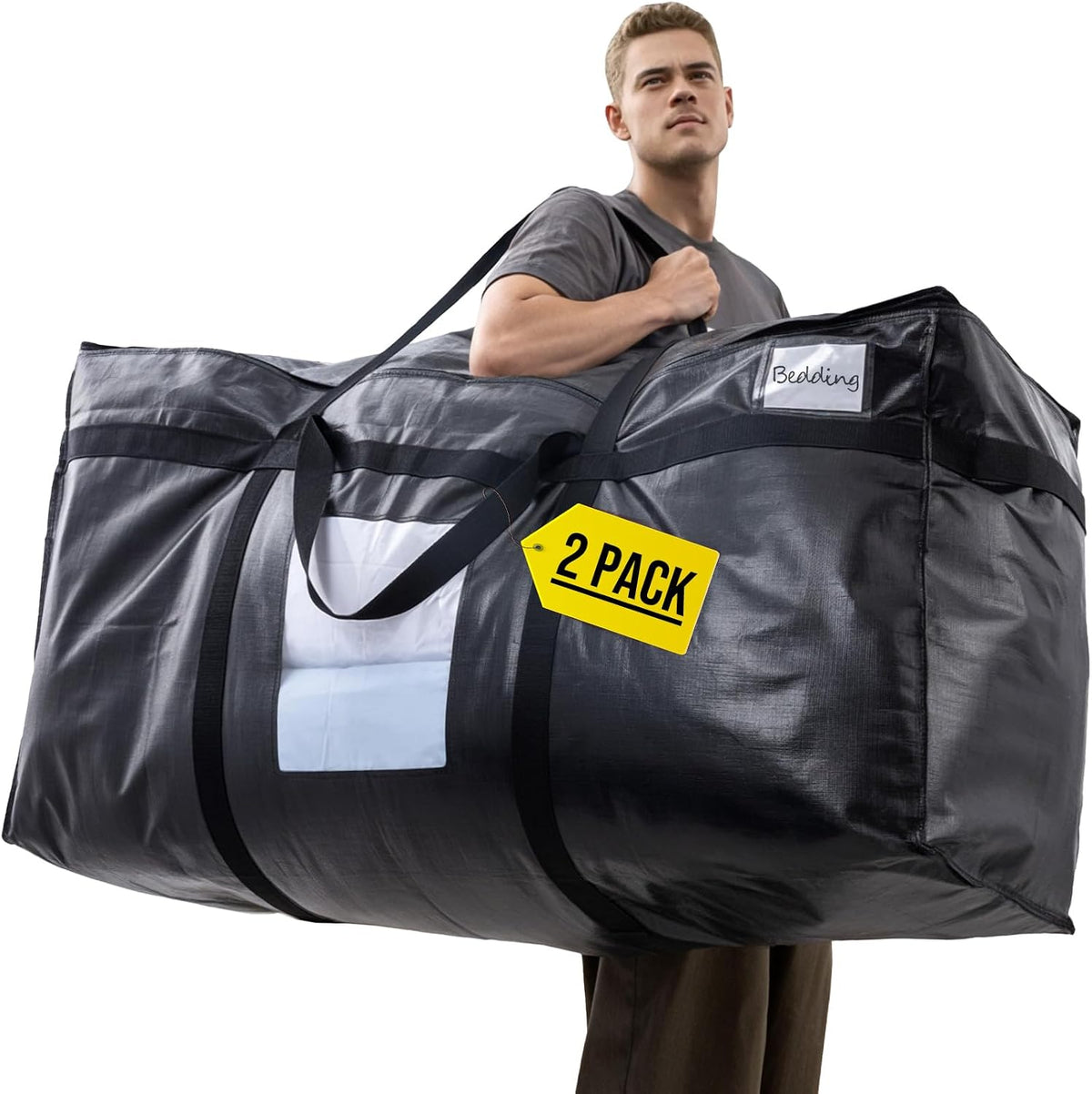 TAILI 69 Gallon Extra Large Storage Bags with Visible Window,Blue