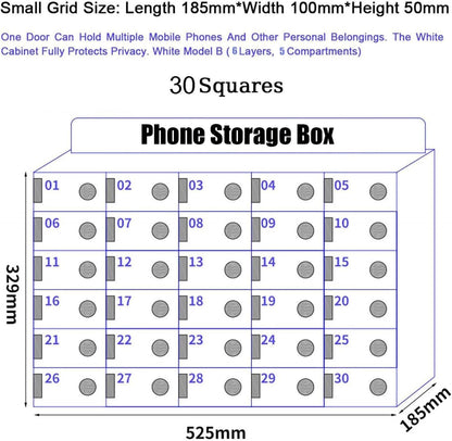 Acrylic Phone Storage, Wall-Mounted Charging Station, 40 Slots Pocket Holder for Mobile Phones, Compact Desk for Home & Office Use,30Slots