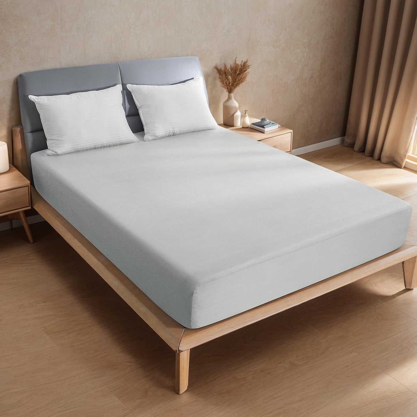 2 Pack Twin Size Premium Waterproof Mattress Protector, Soft Breathable Mattress Pad, Noiseless Waterproof Bed Cover - Stretch to 21" Fitted Deep Pocket Mattress Protection